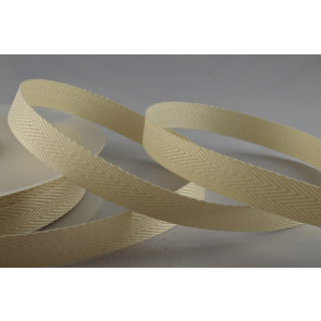 Y770 - 25mm Beige woven edge herringbone ribbon x 10mts