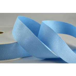Y486 - 25mm Blue woven edge herringbone ribbon x 10mts