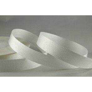 53754 - 16mm White Grosgrain Ribbon (20 Metres)