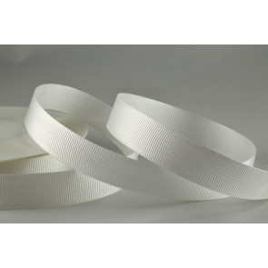 Y873 - 16mm White Grosgrain Ribbon (20 Metres)