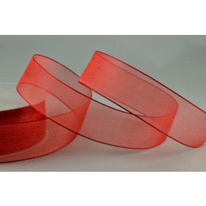 54419 - 25mm Red Sheer Organza Ribbon x 25 Metre Rolls!