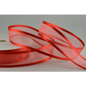 54420 - 10mm Red Satin Sheer Ribbon x 25 Metre Rolls!