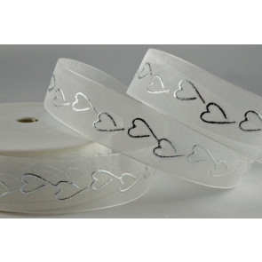 54199 - 15mm White Sheer Hearts x 20 Metres!!