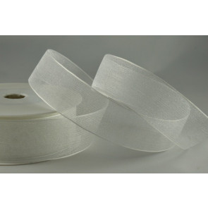 54419 - 3mm White Sheer Organza Ribbon x 50 Metre Rolls!