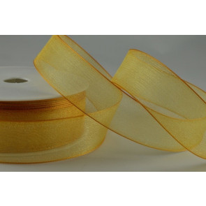 54419 - 15mm Gold Sheer Organza Ribbon x 25 Metre Rolls!