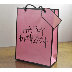 88126 - Small or Medium Pink Happy Birthday Gift Bags & Tag!!