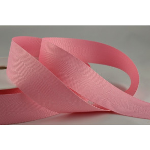 Y771 - 25mm Pink woven edge herringbone ribbon x 10mts