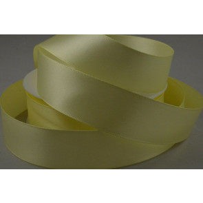 X318 - 38mm Double Sided Satin Ribbon x 25 Metre Rolls!-10 Yellow Cream