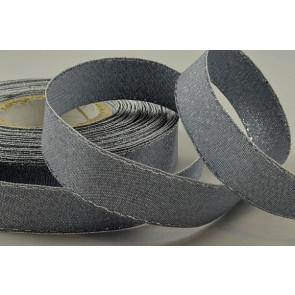 X155 - 19mm Silver Lurex Woven Edge Ribbon x 25 Metre Rolls!