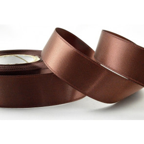 X236 - 25mm Brown Double Sided Satin Ribbon x 25 Metre Rolls!