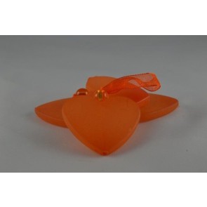 X343 - 40mm Orange Hearts & String x 12 Pieces Per Bag