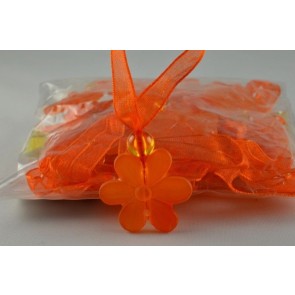 X352 - 24mm Sunflower & Sheer Loop Accessory (24 Pieces per pack)-40mm-25 Orange-1 Pack (12 Pieces)