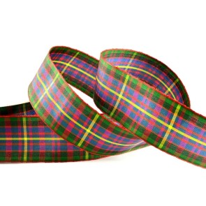 Y1005 - 16mm Woven Tartan Ribbon  x 25 Metres