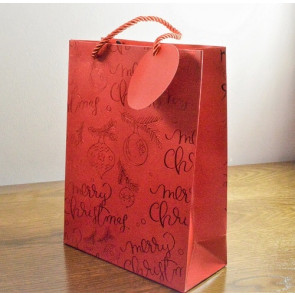 Y658 - Merry Christmas Red Gift Bags & Tag!!- Large