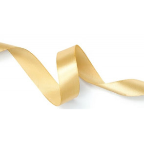 Y776 - 25mm Golden Cream woven edge single sided satin ribbon x 10mts