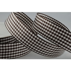 Y901 - 5mm Dark Brown Gingham Ribbon