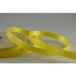 Y932 - 10mm Polka Dot Ribbon (20 Metres)-13 Yellow x 20mts
