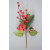 22040 - Bright green leaves with a frosted berry and cone display deco pick. Height 280mm  x  Width  140mm