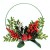 22089 -  Beautiful wintery wreath with lush red berries and green leaves embellished with snowy pine cone and branch.  Size   Approx 24cm dia