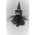22103A - Small Halloween Witch hanging decoration with a  pointed hat and a Black sheer gold detailed shawl. Height 19cms , Width  15cms  (Approx) 