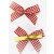 31174 (54079)  - 15mm Hand tied Red Gingham ribbon bow  (6 pieces in a pack)