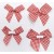 31175 - 15mm / 25mm Hand tied Red Gingham ribbon bow with adhesive pad (6 pieces in a pack) 