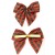 31178 - 40mm Hand tied Red and Green check wired edge ribbon bow with a gold twist tie  (2 pieces in a pack)