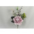 33006 - Dusky Lilac floral arrangement accompanied with lush green leaves.  Height  25cms ,  Width  13cms  (approx)