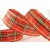 44545 - 40mm Red Wired Lurex Woven Tartan Ribbon (20 Metres)