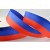 Y890 - 25mm Striped Flag Ribbon-25mm- Blue & Red-25 Metres