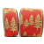 46062 - 38mm Red Bright and Gold Sparkly Lurex wired edge ribbon with a Christmas tree wintery design x 10mts