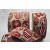 Y867 - 38mm Bright Red and White Christmas Baubles with a hint of sparkle and a beautiful lurex wired woven edge x 10mts