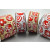 46066 - 63mm Bright Red and White Christmas Baubles with a hint of sparkle and a beautiful lurex wired woven edge x 10mts