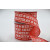 46088 - 38mm , 63mm Wide woven wired edge Red and White Merry Christmas message ribbon x 10mts