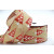 46091 - 63mm Wide woven wired edge Natural Glittery Christmas Tree design in Red and White x 10mts