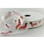 55130 - 15mm White satin ribbon with a colourful printed fancy DOG design x 10mts.  