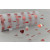 Y924 - 150mm White Tulle fabric printed with bright Red hearts (10 Metres)