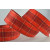 44107 - 40mm Red Wired Woven Tartan Ribbon (20 Metres)