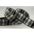 Y811 - 12mm Tartan Ribbon-12mm-423 Black & White-25 Metres